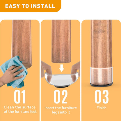 Furniture Sliders,24 PCS Chair Leg Sliders for Carpet, Furniture Movers Sliders, Carpet Chairs Furniture Glides, Floor Protectors, Carpet Moving Sliders Easily Move. (Clear,Fit:0.67-0.87")