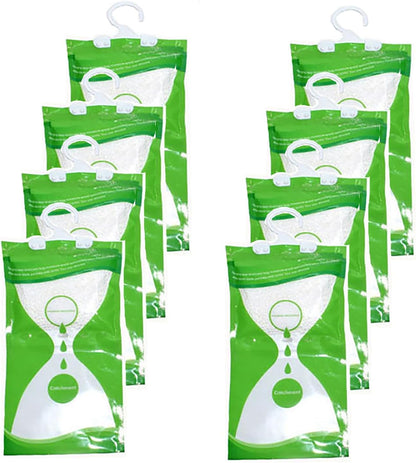 AOPANDA Moisture Absorbers Packets, 8 Pack - Eliminates Musty Odors for Fresher, Cleaner Air, Humidity Packs, Dessicant Packets, Hanging Closet Dehumidifier Bags（green）