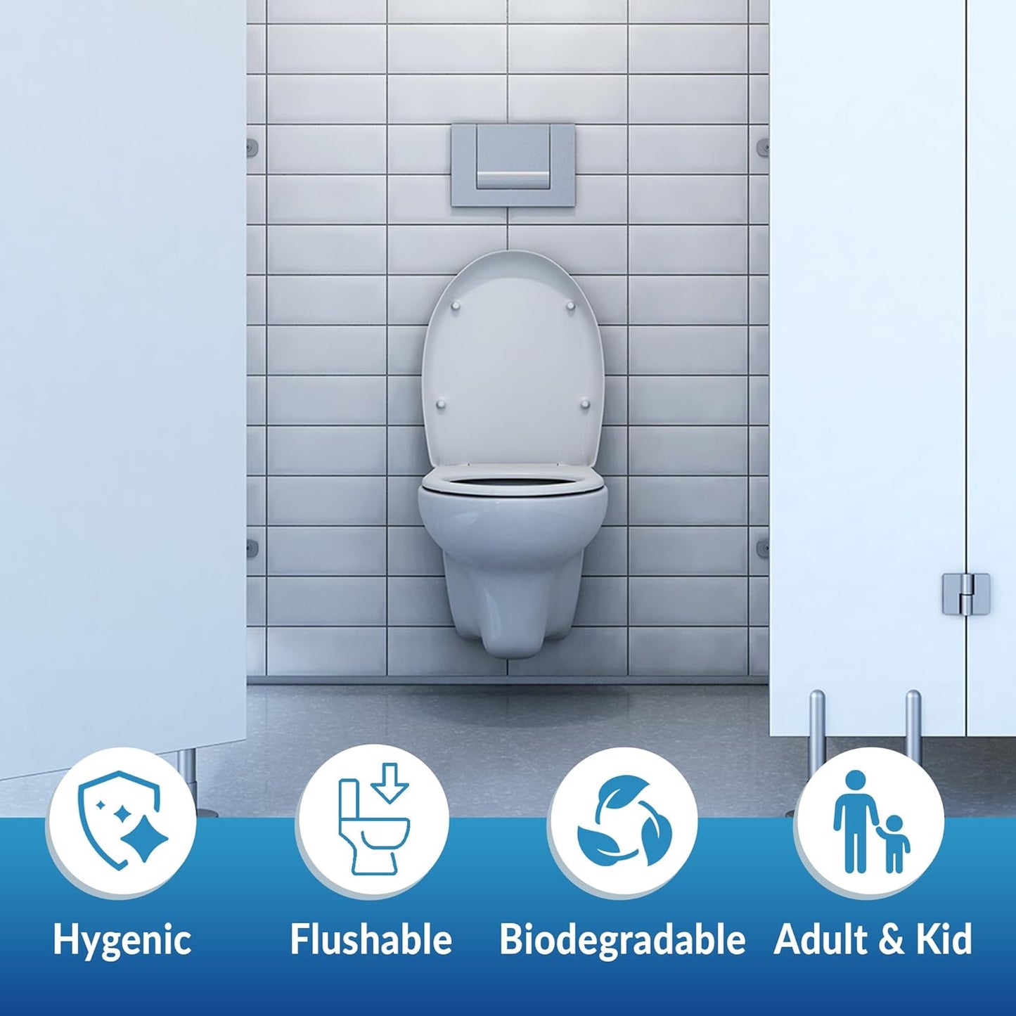 Reli. Toilet Seat Covers (1250 Pcs, 5 Packs of 250) | Disposable Toilet Seat Cover - Flushable - 14x16" (Half-Fold) | Paper Liners for Restroom, Bathroom, Travel, Camping, Kids Potty Training