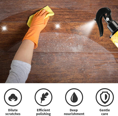 Beeswax Spray Cleaner with Sponge & Towel for Wood Furniture, Natural Beeswax Care For Wood Floors, Furniture, Tables, Cabinets (Lemon)