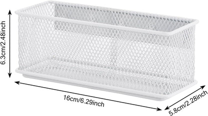 6.29"x2.28"x2.48" Magnetic Basket for Whiteboard White Magnetic Basket for Fridge Magnetic Organizer Holder with 5 Strong Magnets Magnetic Holder for Refrigerator Locker