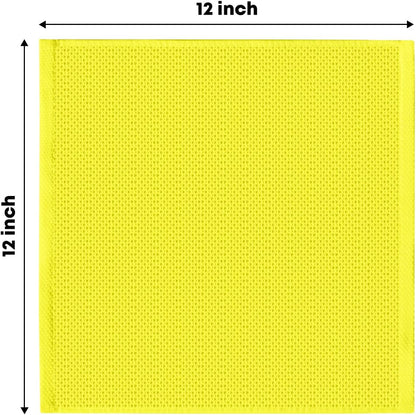 Artoid Mode 100% Cotton Lemon Yellow Waffle Weave Kitchen Dish Cloths, 12x12 Inch Ultra Soft Absorbent Quick Drying Kitchen Dish Towels Set of 6