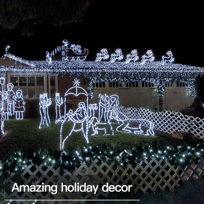 suddus 66ft 200 LED Outdoor String Lights, White Fairy Lights Battery Operated with Remote, Led Twinkle Lights for Bedroom, Wreath, Patio, Tapestry, Backyard, Garden, Christmas, Party, Indoor