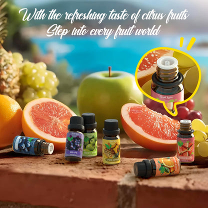 Fruit Essential Oils Set, Fragrance Oil Set for Diffuser, Scent Diffuser Oil for Candle Making- Pineapple, Sweet Orange, Grape, Green Apple, Blueberry, Watermelon
