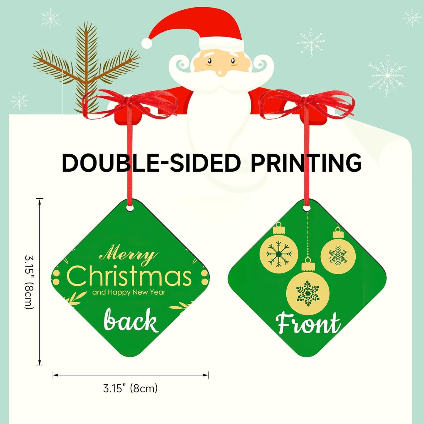 Personalized Christmas Ornaments 2025 Wood Custom Picture Text Hanging Ornament Customized Christmas Tree Decorations Keepsake Gift for Family Couples Xmas Tree Home Decor