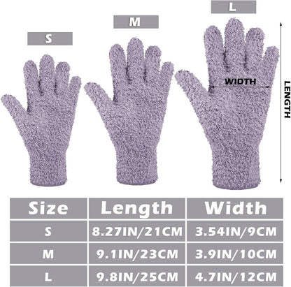 Patelai 3 Pairs Microfiber Plant Dusting Gloves Leaf Cleaning Gloves for Indoor Plants, Blinds, Furniture, House(Small,Pink, Nude, Light Purple)