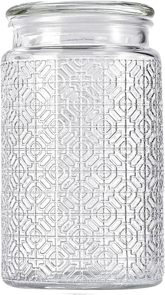 32oz Vintage Glass Jar With Lid, Glass Storage Containers, Airtight Kitchen Storage Containers For Sugar, Coffee, Tea, Spice, Flour, Candy Cookie, Pasta, Cereal, Cute Decorative Jars