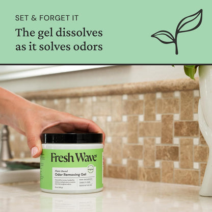 Fresh Wave Odor Removing Gel, 15 oz. - Odor Absorbers for Home, Safer Odor Relief, Natural Plant-Based Odor Eliminator, Every 15 oz. lasts 30-60 Days, For Cooking, Trash & Pets