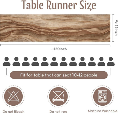 Sioloc Nude Cheesecloth Table Runner Fall Autumn Decor for Home 10ft Table Cloth for Tea Wedding Birthday Party Baby Bridal Shower Halloween Thanksgiving