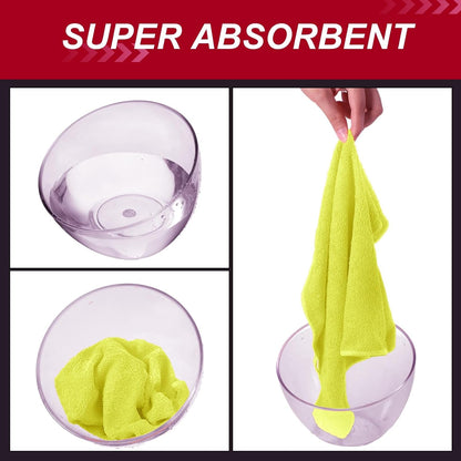 200 Pcs Microfiber Cleaning Cloth 16x16 Inch Microfiber Towels for Car Ultra Absorbent Cleaning Rags Reusable Lint Free Streak Free Detailing Towel for Car Washing Drying Dusting (Yellow)