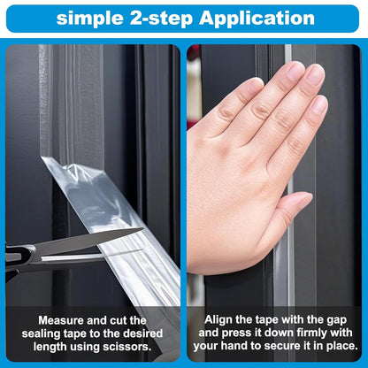 Transparent Weatherproof Seal Tape 2" x 30 Yards, High Strength Waterproof Sealing Tape for Windows Doors, RV Bathroom Kitchen Outdoor, Air Water Leakage Protection Adhesive Weather Stripping