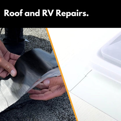 HSS Sealant Tape with MicroSealant - Waterproof Commercial Roofing Tape for Roof and RV Repair - UV- & Weatherproof - Black - 6 inch x 25 ft.