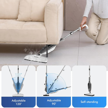 Steam Mop - All-in-one Powerful Handheld Steam Cleaner Detachable Floor Steamer with 11 Accessories, MultiPurpose Steamer for Hardwood Floors, Clothes,Windows,Tiles,Furniture,Carpet, Whole Home Use