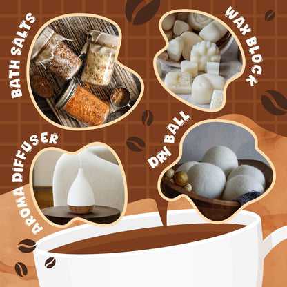 Coffee Fragrance Oils Set, Essential Oil for Diffuser, Diffuser Oil, Use for Soap Candle Making,Caramel Apples, Pumpkin Pie, Candy Corn, Halloween Cookies, Popcorn Balls, Snickers Bars