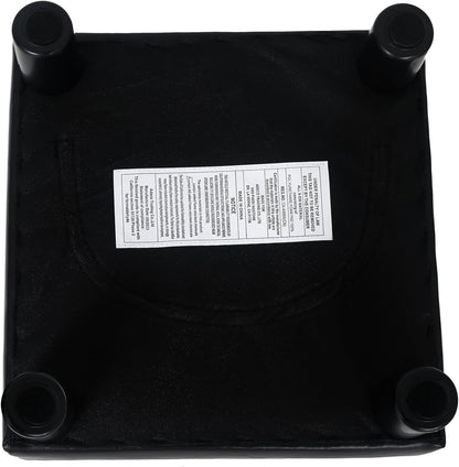 Joveco Small Footstool Ottoman, PU Leather Square Upholstered Footrest with Plastic Legs, Under Desk Foot Stools for Living Room Bedroom Office, Black