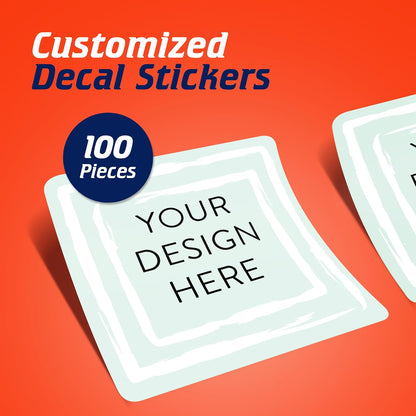 100 Custom Vinyl Stickers - Upload Your own Image, Text, Design, Logo - Personalized Logo Labels for Handmade, Packaging, Bottle, Jars, Candle, Brand Stickers (Mint, 2x2 Square)