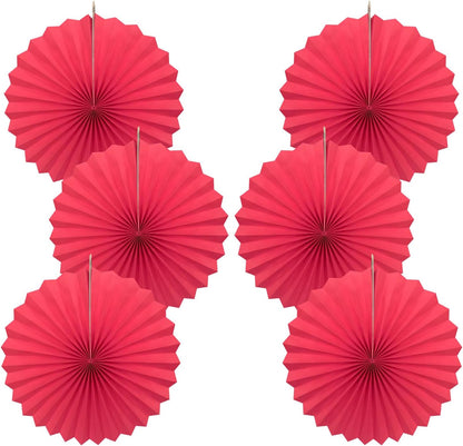 Red Birthday Decorations,DIY Red Paper Fans Hanging Decoration ,Party Supplies Party Fans 16in, Wedding Graduation Events Accessories 30 Color DIY Set （Red）