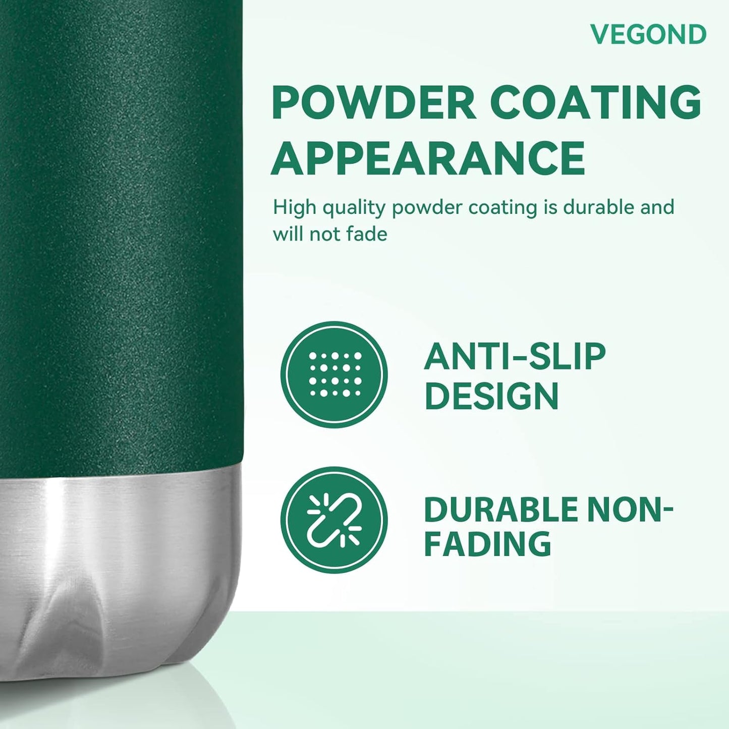 VEGOND 17oz Stainless Steel Water Bottles Bulk, Reusable Metal Sports Water Bottle Keeps Drink Hot and Cold, BPA Free Double Wall Vacuum Cola Shape Insulated Water Bottles for Camping Gym, 4 Pack