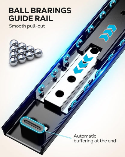 Nieifi Spice Rack Organizer for Cabinet, Vertical Spice Rack Pull Out, Easy to Install, Metal, 4.5''Wx10.35''Dx8.4''H, 2 Pack, 2 Tiers(Black)