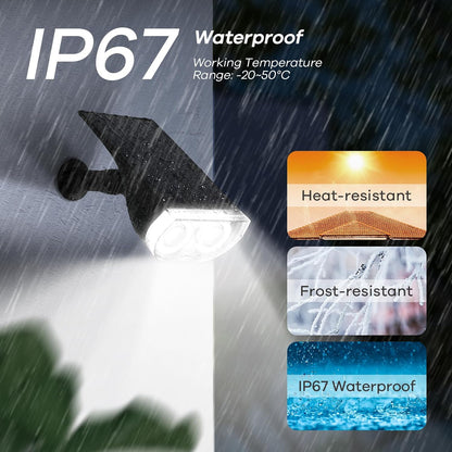 Linkind Solar Lights Outdoor Waterproof IP67, StarRay Dusk-to-Dawn Outdoor Solar Lights, 3 Lighting Modes Solar Spot Lights Outdoor for Garden, Yard, Landscape (Daylight, 6 Pack)