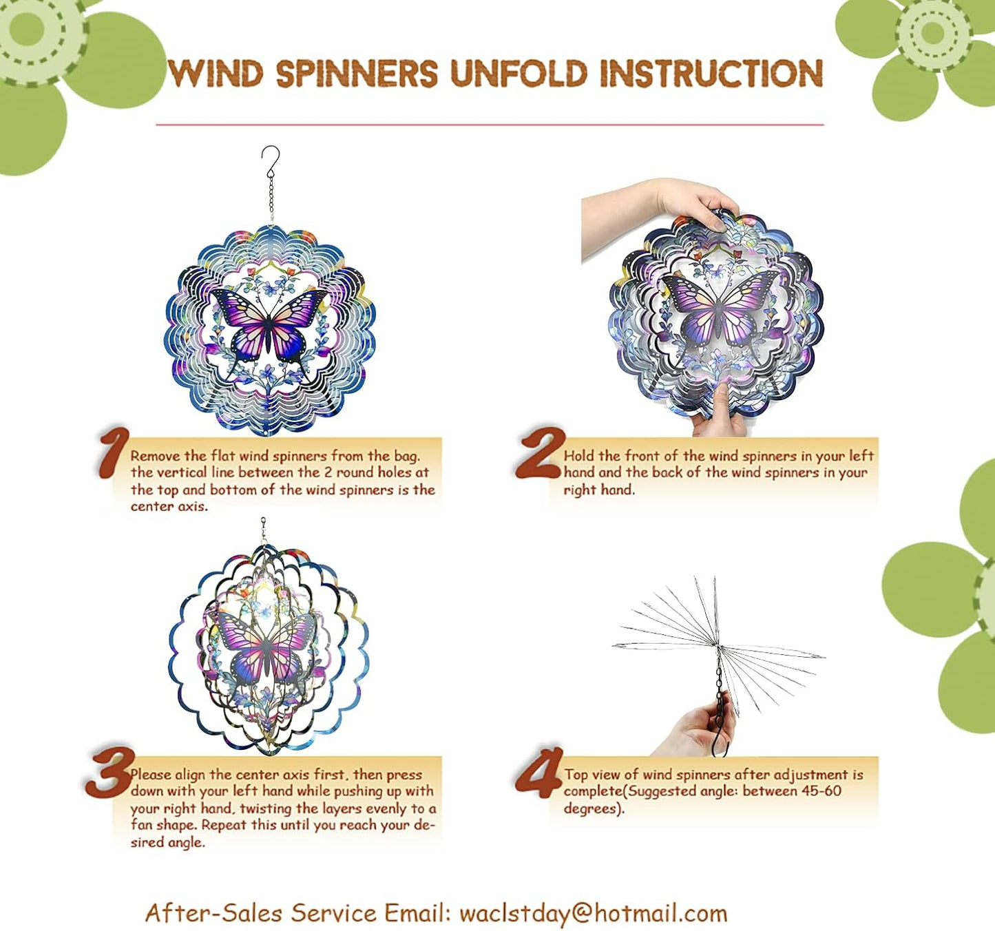 Wind Spinners Outdoor Dragonfly Decorations - Birthday Gifts for Women Mom Grandma, Hanging Wind Spinner 12 inch 3D Wind Sculptures for Garden Decor for Outside, Patio, Yard, Outdoor
