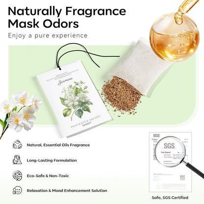 MYARO 12 Packs Jasmine Scented Sachets for Drawer and Closet, Long-Lasting Air Freshener Sachets Bags Drawer deodorizers Fresh Scents, Home Fragrance for Lover