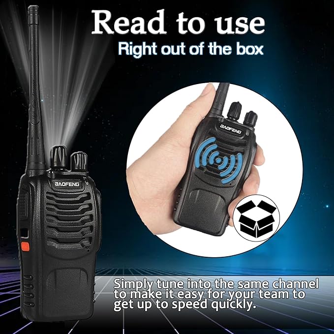 12 Pack Baofeng Bf-888S Walkie Talkies for Adults Long Range Handheld Two-Way Radios Rechargeable with Earpiece Mic,16 Channel Walky Talky with Flashlight for Team, School, Hunting, Skiing
