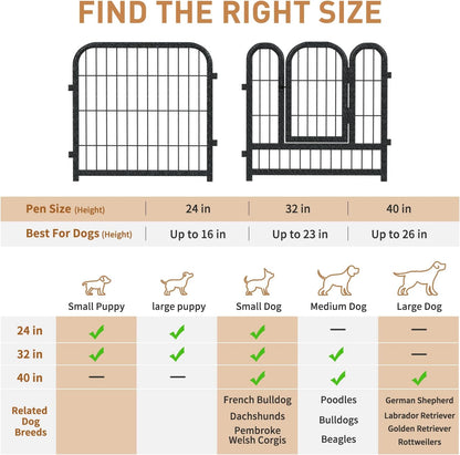 Dog Playpen 8/16 Panels 32" Height Heavy Duty Dog Fence Puppy Pen for Large Medium Small Dogs Indoor Outdoor Foldable Pet Exercise Pen
