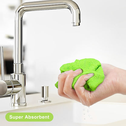 LIVOS Microfiber Cleaning Cloth Roll - 80 Pack, Reusable Paper Towels, Microfiber Towels for Cars, Super Absorbent Lint Free Cleaning Rags for House, Kitchen, Window-Wave Green, 11.5"x11.5"