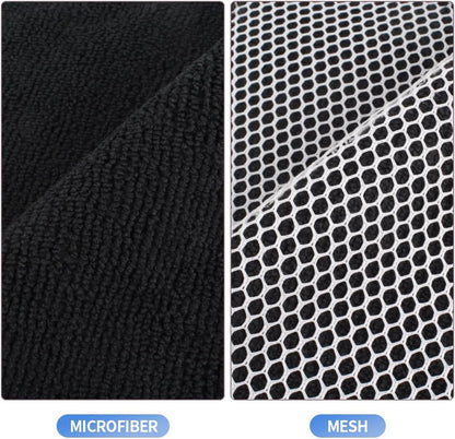 KinHwa Kitchen Washcloths for Dishes Absorbent Microfiber Dish Cloths Quick Dry Dish Rags with Poly Scour Scrub Side Ideal for Kitchen Cleaning (Black, 7inchx7inch 9 Pack)