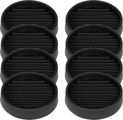 Non Slip Furniture Pads, 2.5” Round Rubber Caster Cups, 8 Pcs Furniture Coasters, Anti-Slip Gripper, Anti Slide Furnitures Feet Floor Protectors for Bed Couch Stoppers - Black