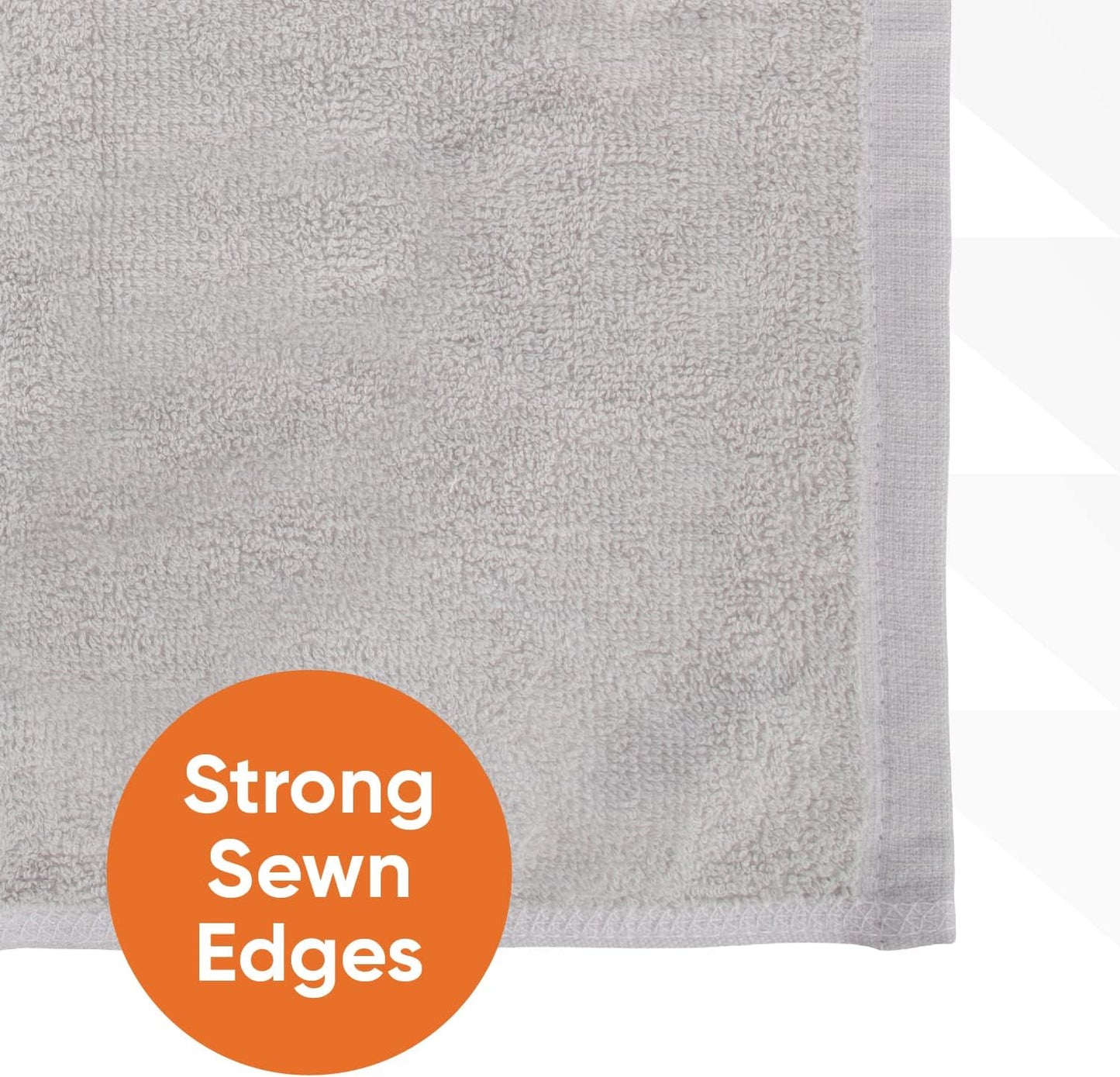 Superio Cotton Terry Washcloths Grey Towels 100% Cotton Cleaning Cloth 16" Rags Wash Clothes for Body and Face, Spa Towels, Multi Purpose (12, 16"x16")