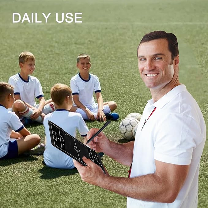 Soccer Coaching Board,16 Inch LCD Soccer Tactical Board, Soccer Marker Training Equipment Accessories with Pen