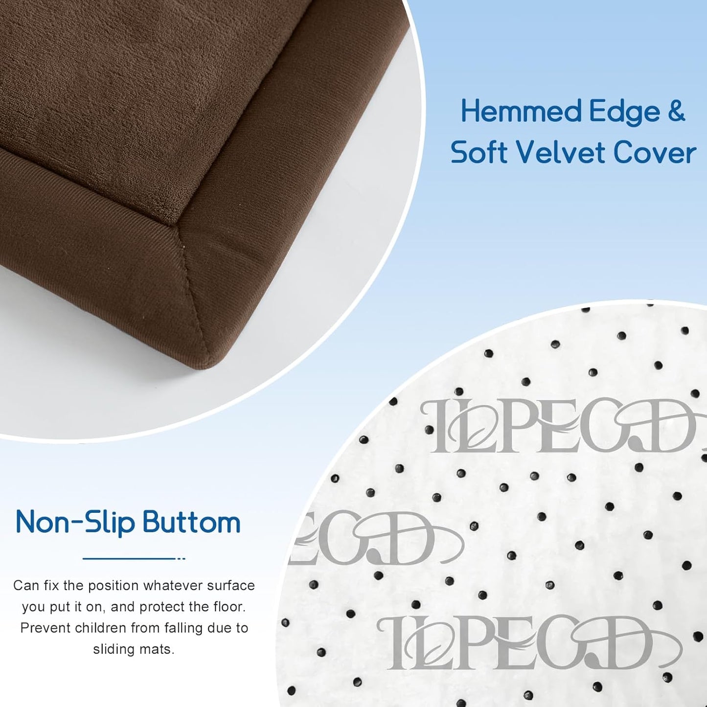 Baby Play Mat for Floor Tummy Time Mat Nursery Rug Muscle Mat Area Rug Playroom Rug Tatami Mat 6'7"x6'7" Memory Foam 1.3" Thick Crawling Mat for Babies,Toddlers, Infants, Kids,Floor Mat,Coffee