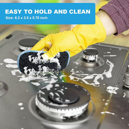 HOMEXCEL 12 Pack Multi-Purpose Scrub Sponges Kitchen, Dish Sponge, Non-Scratch Microfiber Sponge for Efficiently Cleaning Dishes, Pots, and Pans (Blue)