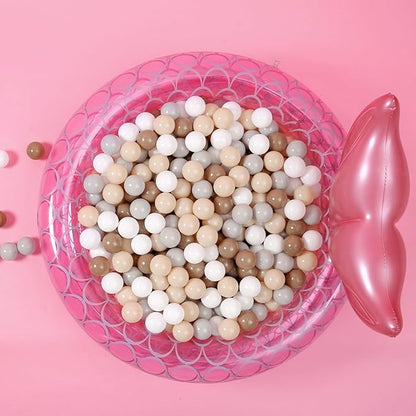 GOGOSO Balls for Ball Pit - Plastic Ball for Toddlers 1-3, Baby Kids Ball Pool Decoration 50 100 200 300 500 1000 (Grey+Coffee+ Beige+White, 500 Balls)