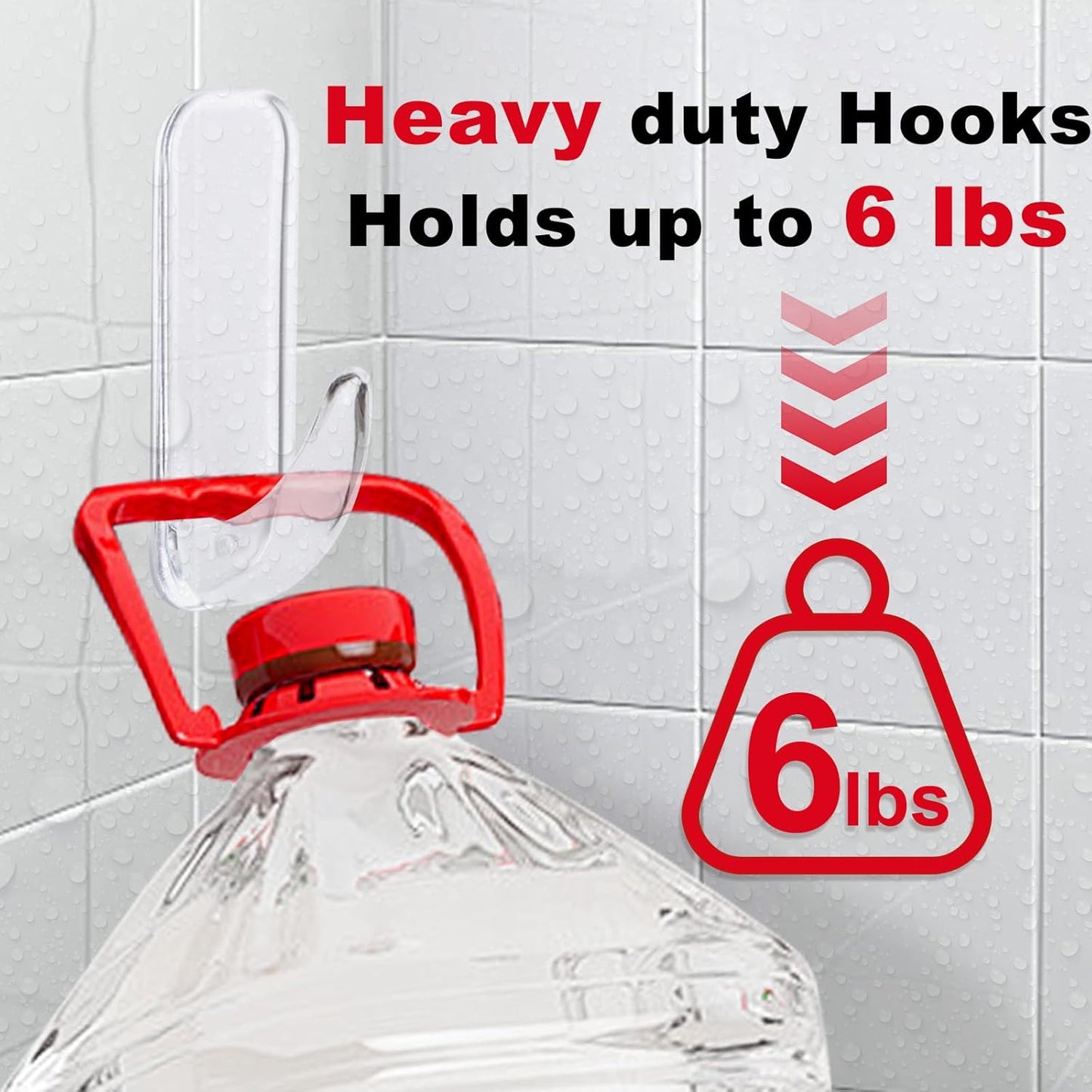 Wall Hooks for Hanging Heavy Duty, Large 12 Self Adhesive Wall with 16 Strips no Damage, Transparent Sticky for Key, Shower,Towel, Coat, Door, Hat