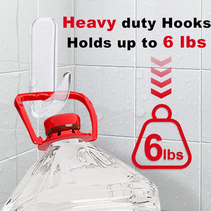 Wall Hooks for Hanging Heavy Duty, Large 12 Self Adhesive Wall with 16 Strips no Damage, Transparent Sticky for Key, Shower,Towel, Coat, Door, Hat
