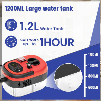 2500W Handheld Steam Cleaner,Portable Car Steamer For Auto Detailing,High-Temperature and Pressure Steam Cleaner For Home, Steam Cleaning Machine for Furniture,Kitchen,Grout,Floor,Tile (Red)