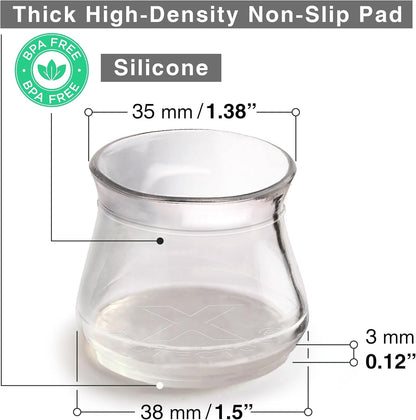 X-Protector Silicone Chair Leg Floor Protectors with Non-Slip Furniture Pads - 24 PCS 1.3" - 2" - Anti-Slip Chair Leg Covers - Non-Skid Furniture Leg Caps - Furniture Pads for Hardwood Floors!