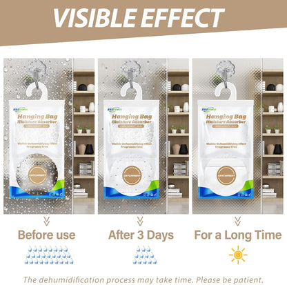 ZSZMFH 8 Pack Moisture Absorber Hanging Bags, Fragrance Free Humidity Packs, 15 OZ Dehumidifier Bags Effectively Trap Extra Moisture,Hanging Closet Dehumidifier Bags-425g/pack