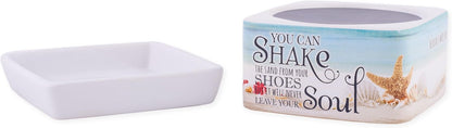 Shake Sand from Shoes Beach and Ocean Stoneware Electric 2-in-1 Jar Candle and Wax Tart Oil Warmer
