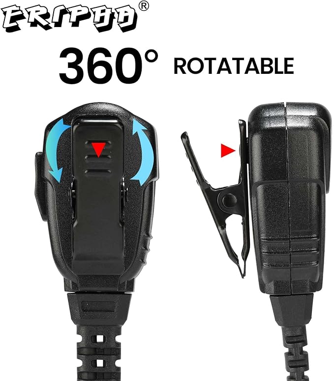 2 Pin Walkie Talkie Earpiece with PTT Mic and Air Acoustic Tube Compatible with Motorola BPR40 CLS 1110 1410 VL50 RDM2070D DLR1020 DLR1060 Two Way Radios Surveillance Headset (10 Pack)