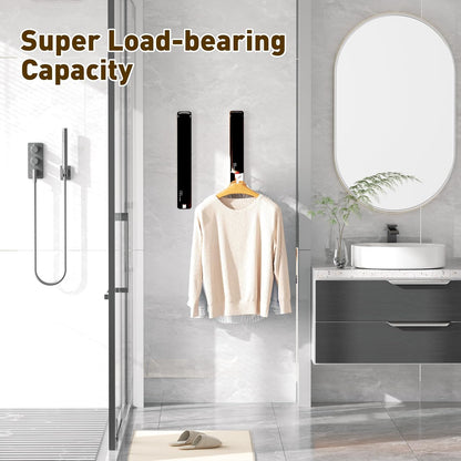 Clothes Drying Rack, Laundry Room Wall Mounted Retractable Clothes Hanger Drying Rack, Laundry Clothing Drying Rack Folding Indoor or Outdoor, Easy Installation Aluminium Dryer, 2pcs(Black)