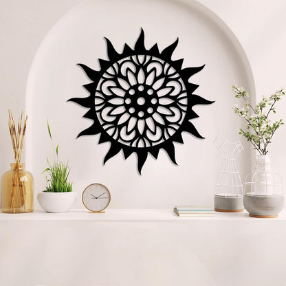 Sunburst Metal Wall Decor, Unique Sun Flower Design, Outdoor & Indoor Wall Art for Living Room, Bedroom, or Patio, Home Decor (Gold, 24"x24"|60x60cm)