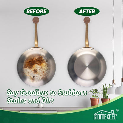 HOMEXCEL Heavy Duty Scouring Pad, 24 Pack Green Scrubbing Pads, Dish Scrubber Reusable for Cleaning, Multipurpose Scrub Pads for Household Kitchen Dishes Pots Pans & Metal Grill