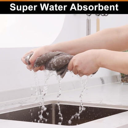 Homaxy 100% Cotton Waffle Weave Kitchen Towels - 4 Pack Soft and Absorbent Dish Towels - 16 x 26 Inches Quick Dry Hand Towels - Brown