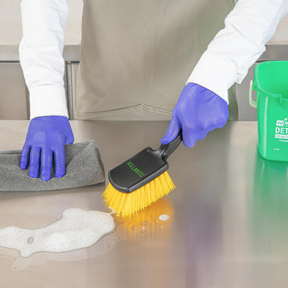 Restaurantware-Clean Tek Professional 10.24 Inch Utility Brush, 1 Heavy-Duty Scrub Brush - Plastic Bristles, Ergonomic Handle, Black Plastic Cleaning Scrub, Ideal for Indoor and Outdoor Cleaning