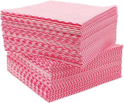 Disposable Dish Cloths Paper Towels, Domestic Cleaning Towels, Multipurpose Quick-Dry Rag Dish Cloths Heavy Duty Handy Wipes for Kitchen 75 Count 14.2"X15.7", Red