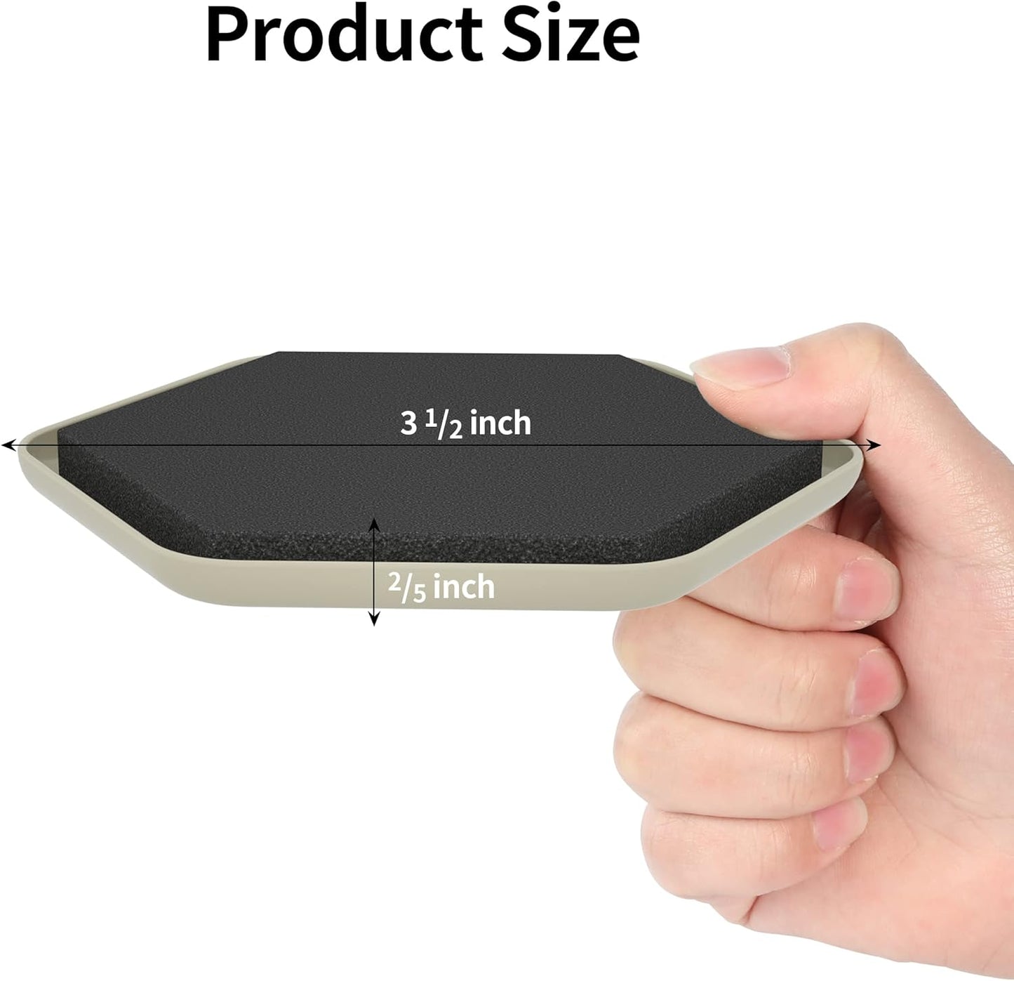 Furniture Sliders - 20 pcs-3 1/2” Hexagon Beige Furniture Sliders for Carpet, Heavy Duty Furniture Movers Sliders, Reusable Furniture Moving Pads, Floor Protectors for Carpet